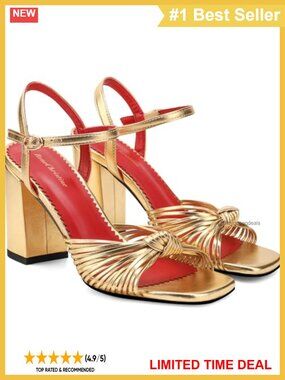 Women's Knotted Strappy Block Heel Sandals 3.8 Inch Chunky Heel Ankle Strap